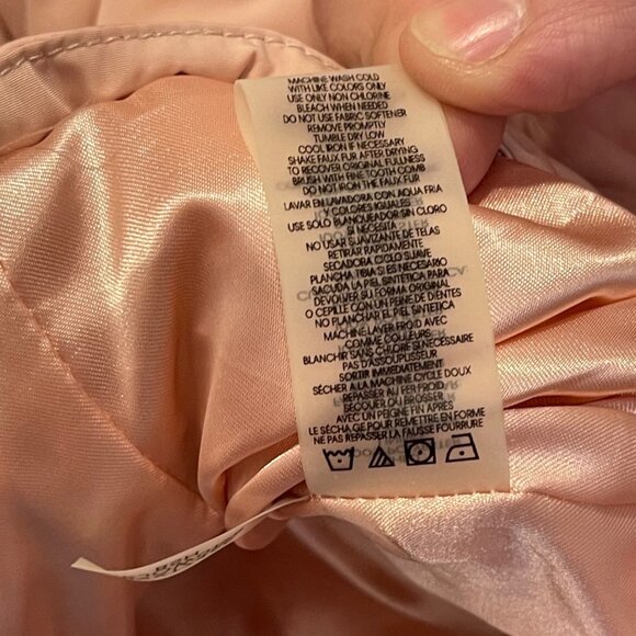 NWOT Calvin Klein Womens Quilted Puffer Vest Pink Faux Fur Collar Size M NEW - Picture 6 of 8